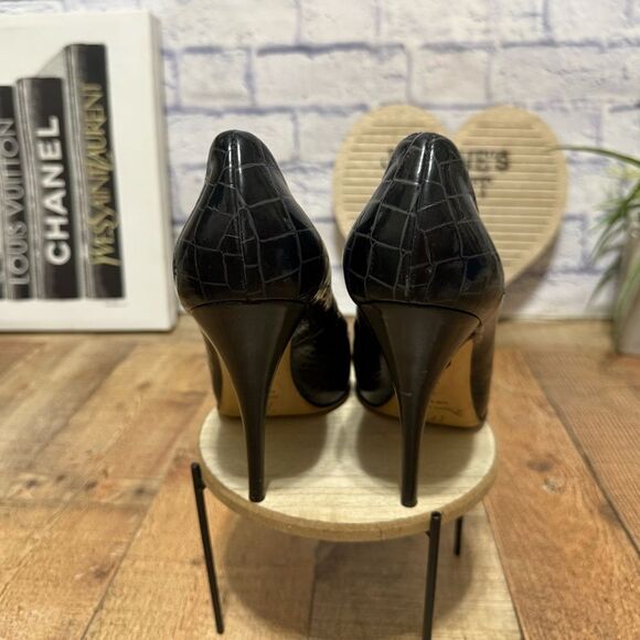 Giuseppe Zanotti Black Patent leather platform peep toe stiletto heel Pumps 41 - Picture 10 of 13